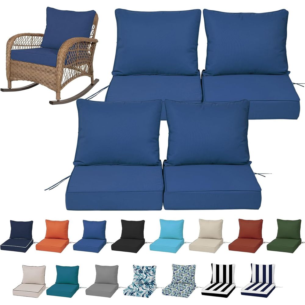 24x24インチの屋外用ディープシートクッション4個セット、 - Outdoor Furniture Cushions 24 X 24 のレビューと価格