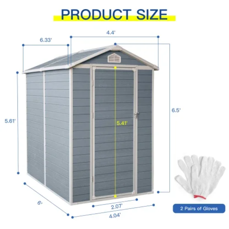 6x4フィート樹脂製屋外収納小屋キット-パティオ家具の保管に - Outdoor Furniture Store のレビューと価格