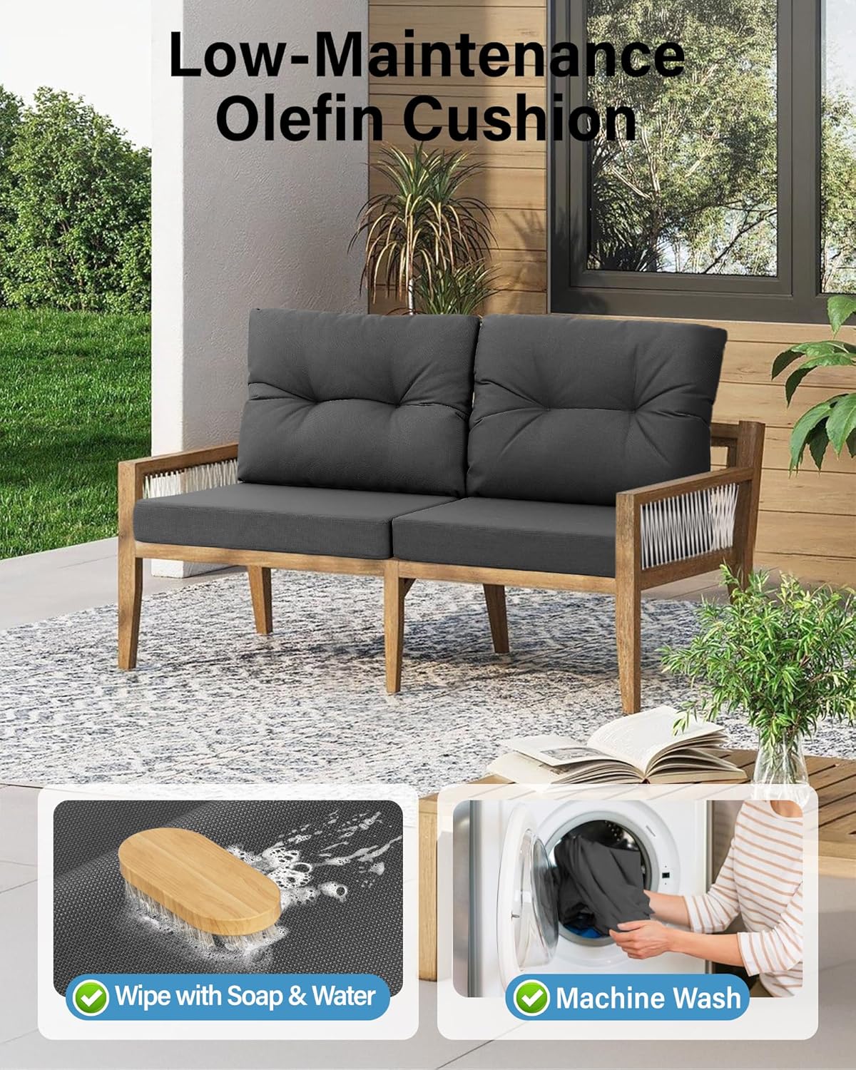 屋外パティオ家具 ダークグレー クッション 4 個セット、防 - Outdoor Furniture Cushions 24 X 24 のレビューと価格