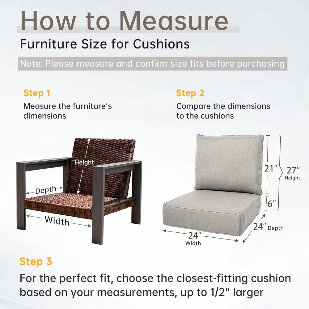 6枚の厚手の屋外用クッションセット - 24 x 24インチ - Outdoor Furniture Cushions 24 X 24 のレビューと価格
