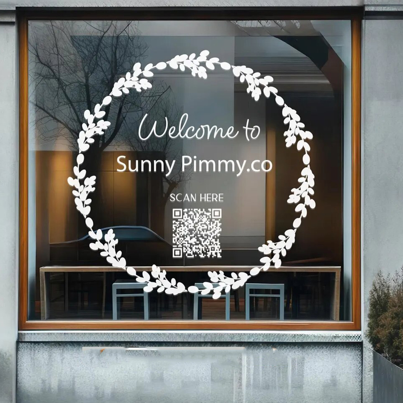 店舗の正面の窓や壁の装飾用のリーフリースデカール、ビジネスプ - Outdoor Furniture Store のレビューと価格