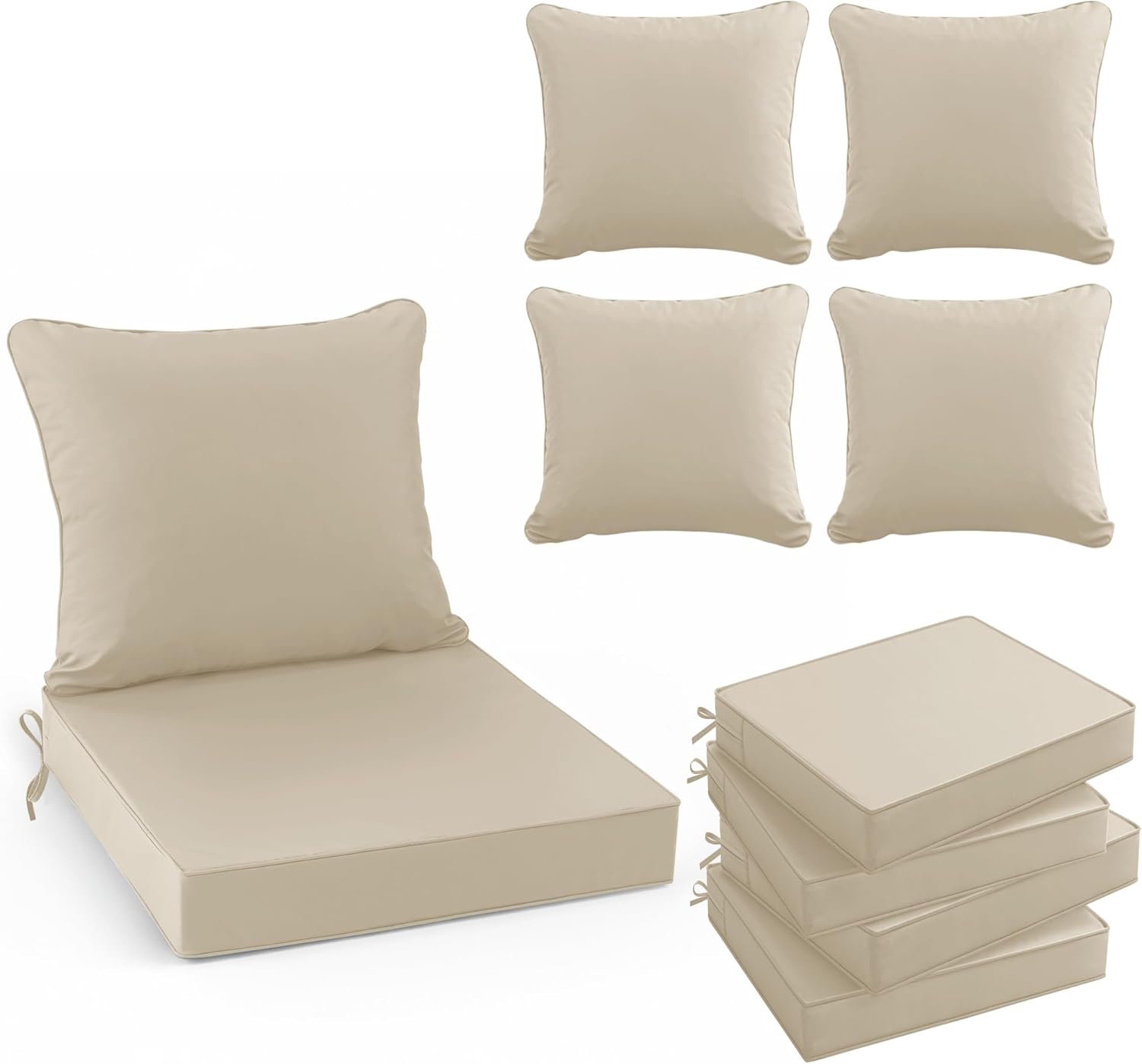 アウトドアチェアクッション4個セット、24 x 24インチ、 - Outdoor Furniture Cushions 24 X 24 のレビューと価格