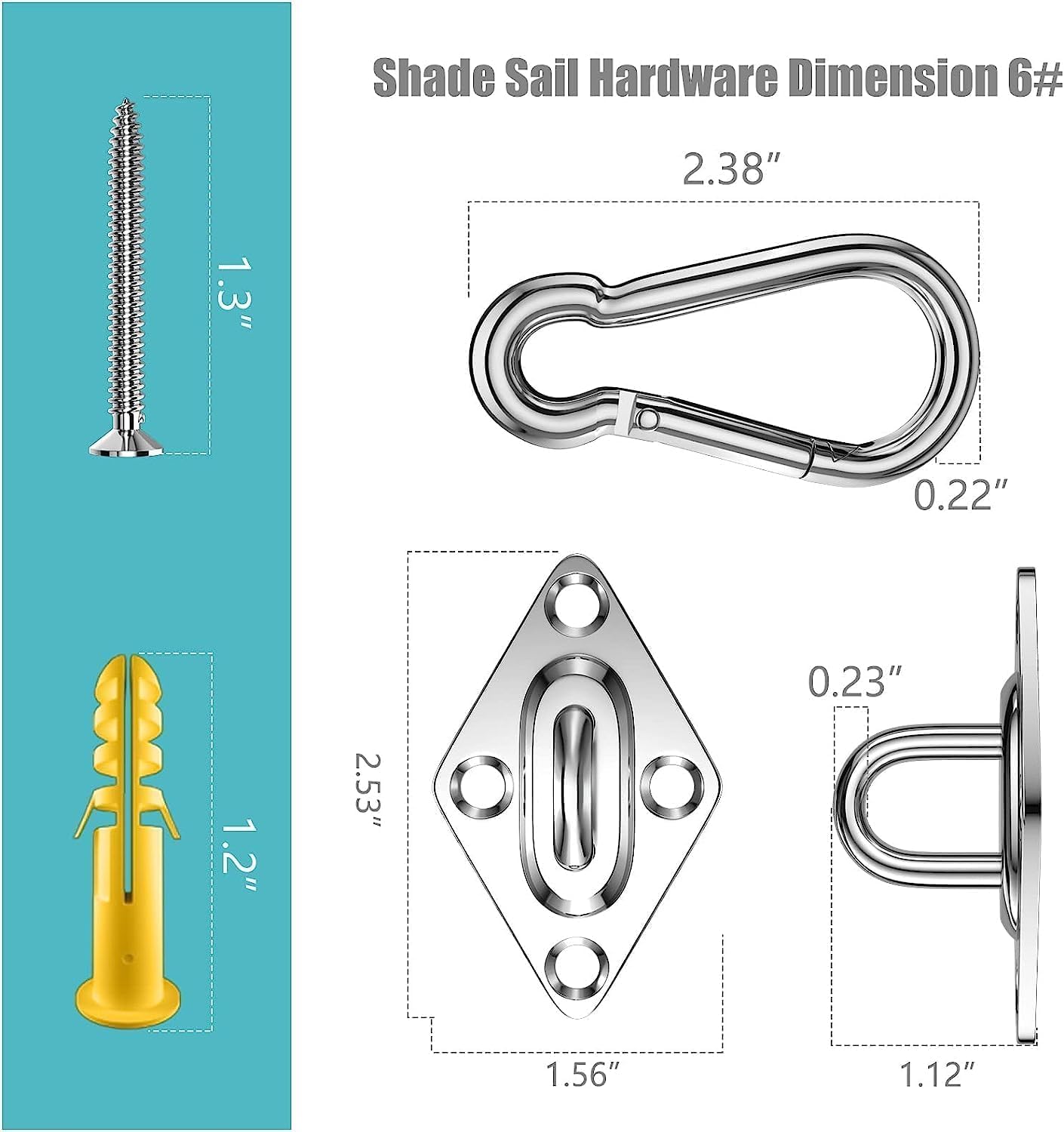 カイウェイ 304 ステンレススチール製ワイヤーロープセット - Sun Sail Shade のレビューと価格