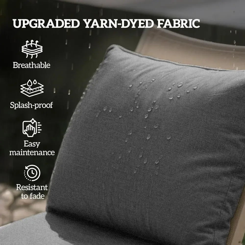 耐候性のある屋外用チェアクッション2個セット、24x24イン - Outdoor Furniture Cushions 24 X 24 のレビューと価格