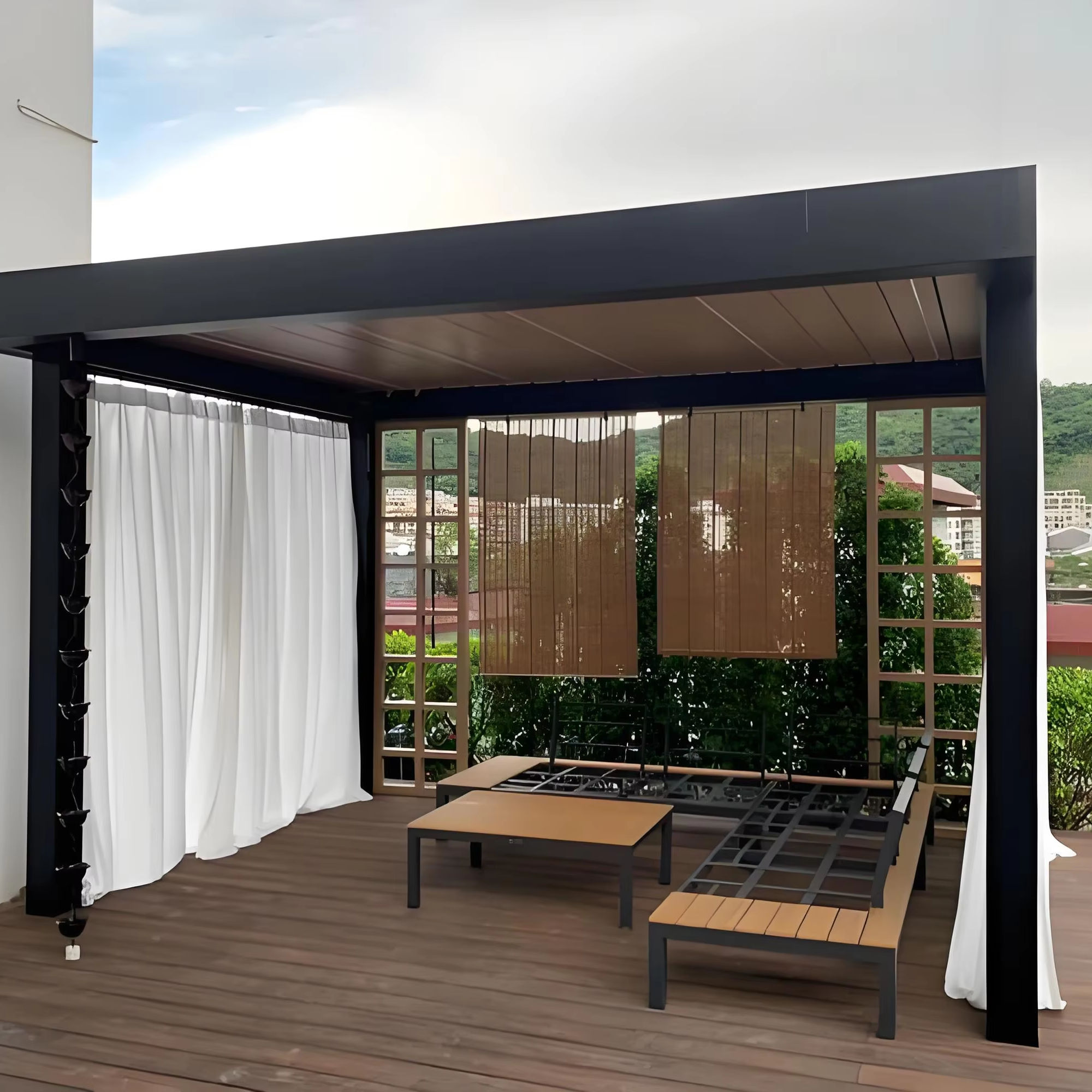 様々なサイズのアルミ合金製長方形パーゴラ、レクリエーション用 - Outdoor Furniture Aluminium のレビューと価格