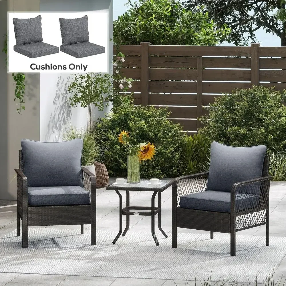 耐候性のある屋外用椅子クッション 2 個セット、深さ 24x - Outdoor Furniture Cushions 24 X 24 のレビューと価格