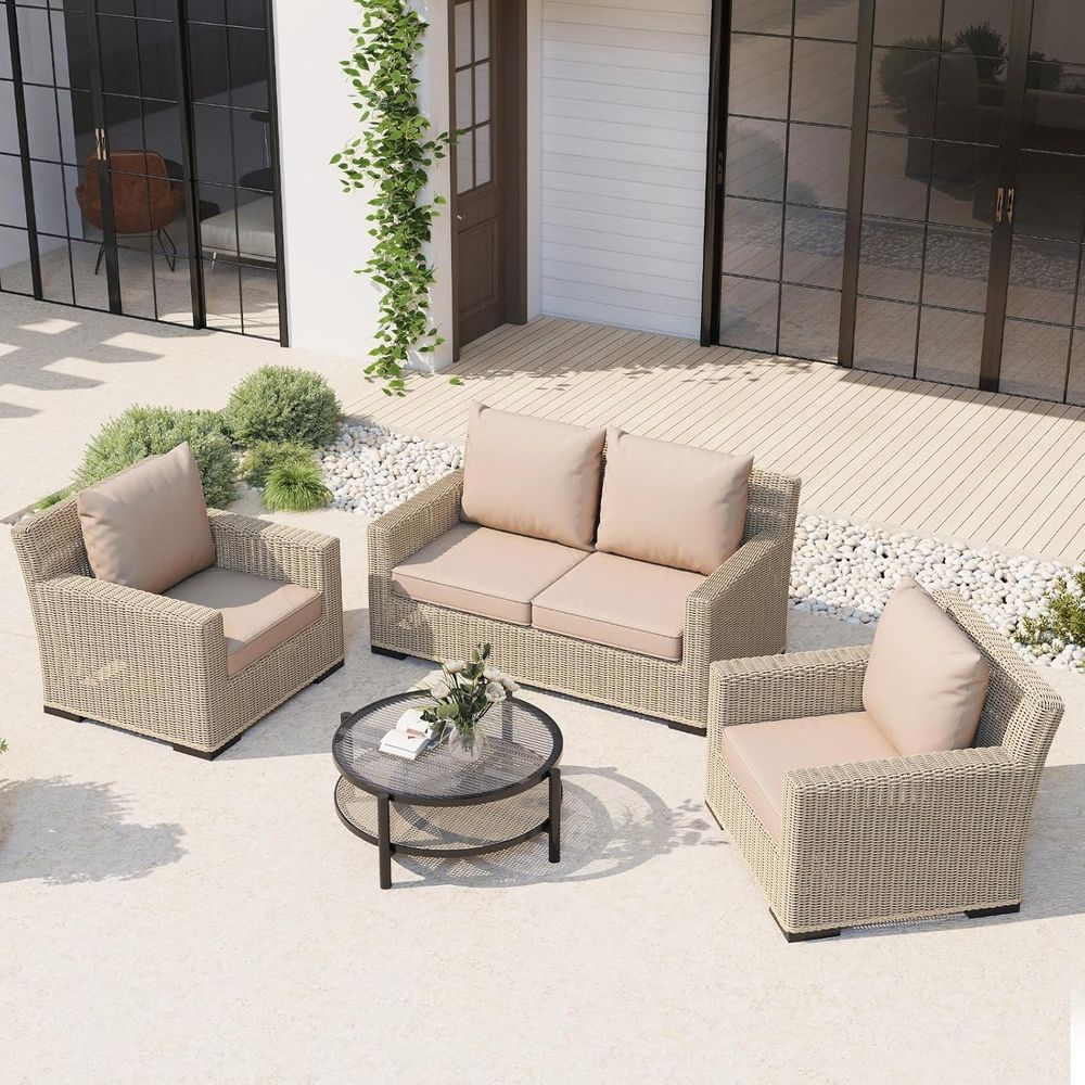 屋外用チェアクッション4個セット、24 x 24インチのパテ - Outdoor Furniture Cushions 24 X 24 のレビューと価格