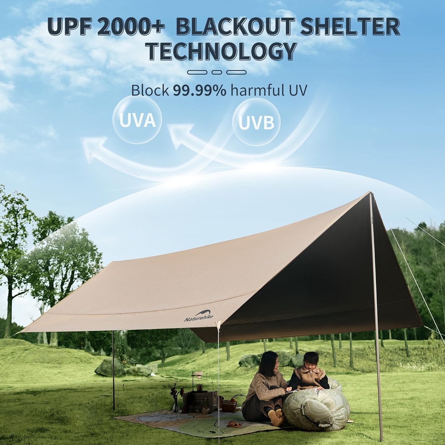 Naturehike 大型キャンプ防水キャノピーキャンプサン - Sun Sail Shade のレビューと価格