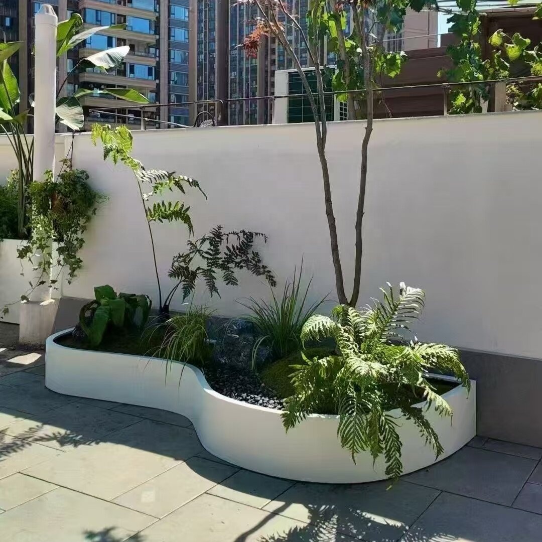 屋外錬鉄製フラワーベッド仕切りプランター商業街の手すりカスタ - Outdoor Furniture Store のレビューと価格